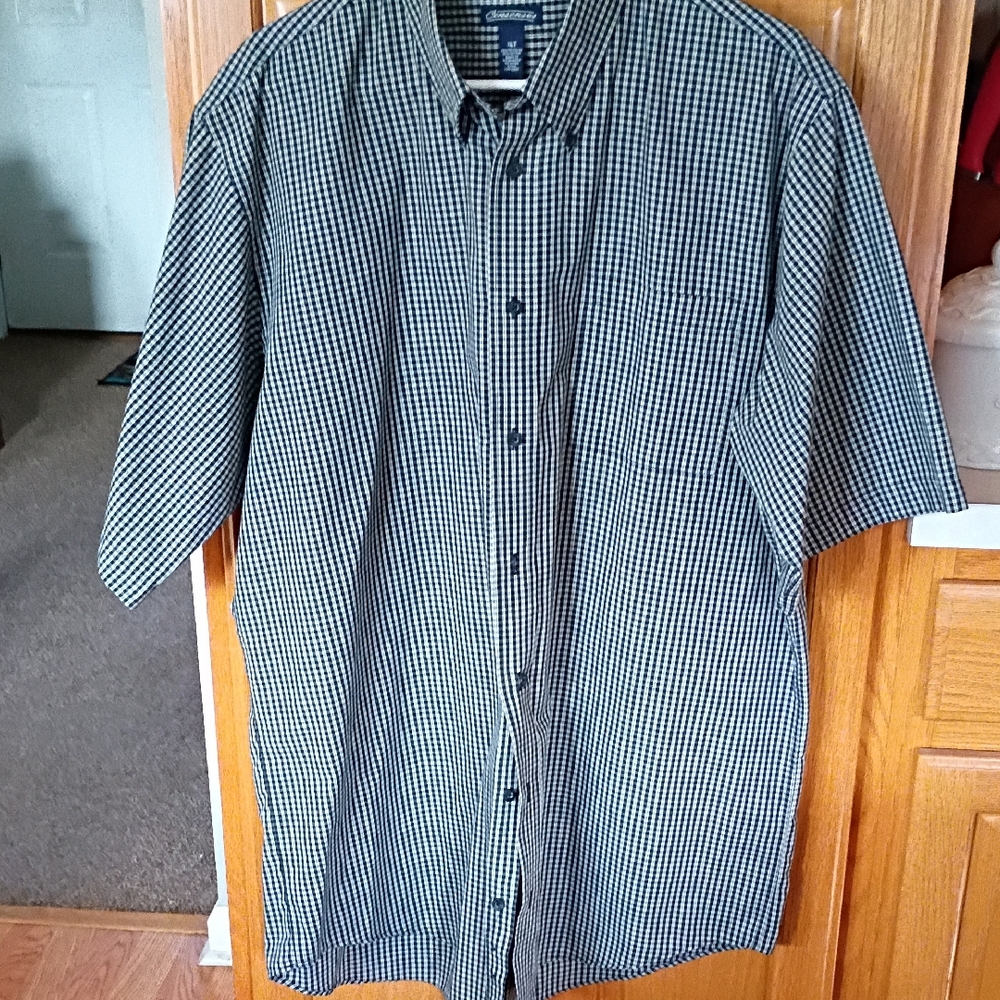 Consensus Men's Black and White Checkered Shirt XLT